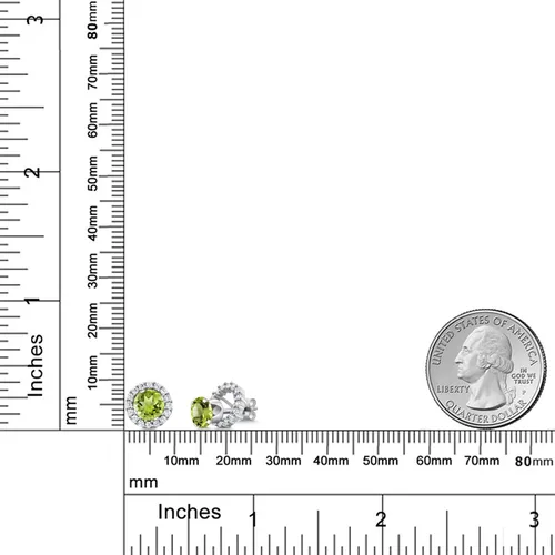 Miniatura 13 de Gem Stone King Aretes redondos de plata de ley 925 de 0.236 in con piedra natal extraíble para mujer