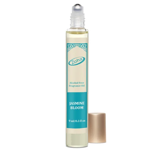 Zoha Jasmine Bloom - Perfume de jazmín para mujeres y hombres, aceite de perfume sin alcohol en roll-on, perfume natural limpio de tamaño de viaje,
