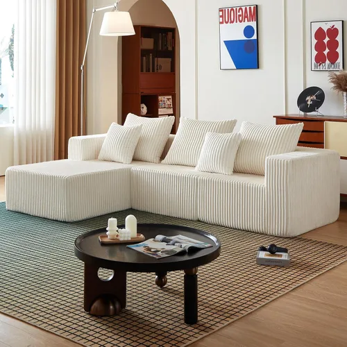 Miniatura 8 de Sofás seccionales de 102" para sala de estar, sofá nube sin estructura, sofá en forma de L con asiento profundo de gran tamaño, sofá cómodo