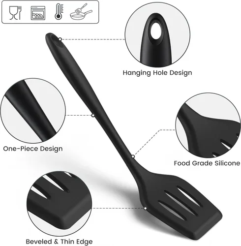 Miniatura 3 de Juego de utensilios de cocina de silicona, 5 herramientas de cocina antiadherentes resistentes al calor, espátula de silicona, espátula de silicona