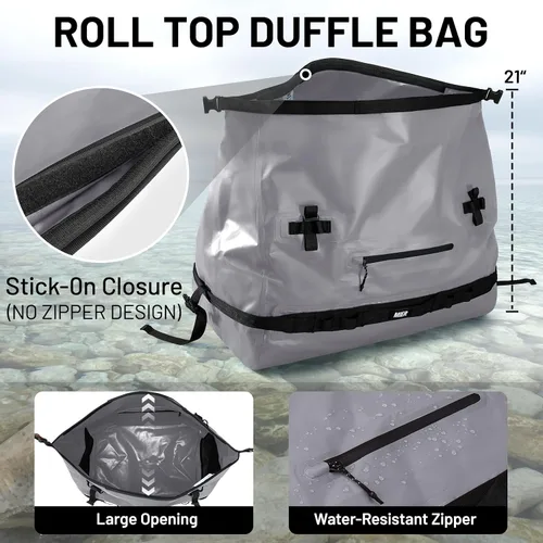 Miniatura 4 de MIER Bolsa de Lona Grande Impermeable con Parte Superior Enrollable, Mochila Seca, Bolsas de Lona para Kayak, Rafting, Navegación, Natación, Gris