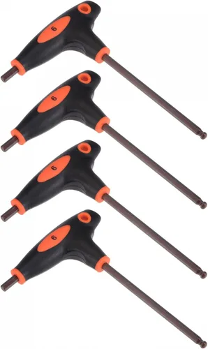 Miniatura 9 de uxcell Llave hexagonal de extremo de bola de 0.197 in, llave inglesa con mango en T, acero métrico S2 4 piezas