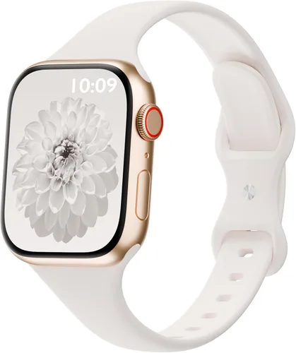 Miniatura 16 de Bandas delgadas de silicona deportivas compatibles con Apple Watch de 38mm 42mm 40mm 44mm 41mm 45mm 46mm 49mm, correa de repuesto delgada y estrecha