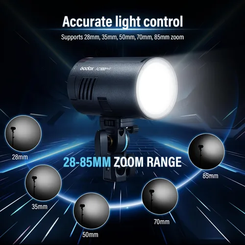 Miniatura 4 de Godox AD100 PRO II AD100Pro II AD100ProII Flash de bolsillo 2026 Godox 100w luz estroboscópica 2W LED, 490 estallidos de potencia completa
