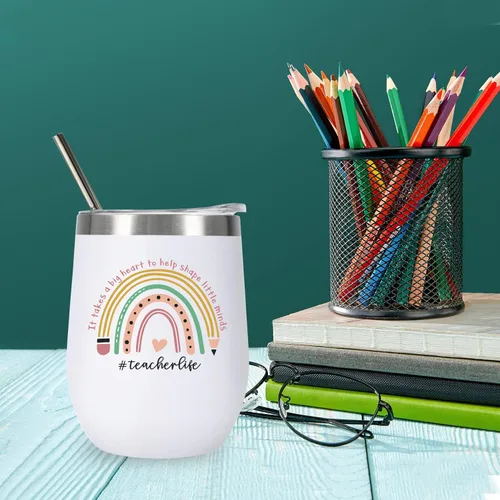 Miniatura 6 de Regalos de agradecimiento a maestros para mujeres y hombres, vaso aislado de 12 onzas con caja de regalo, regalo de fin de año, graduación, Navidad