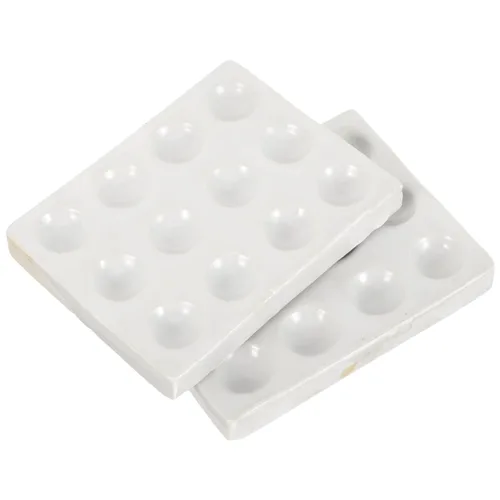 ULTECHNOVO Paquete de 2 placas de cerámica de 12 pozos de 3.9 x 3.1 pulgadas de reacción de porcelana para pruebas de laboratorio de química,