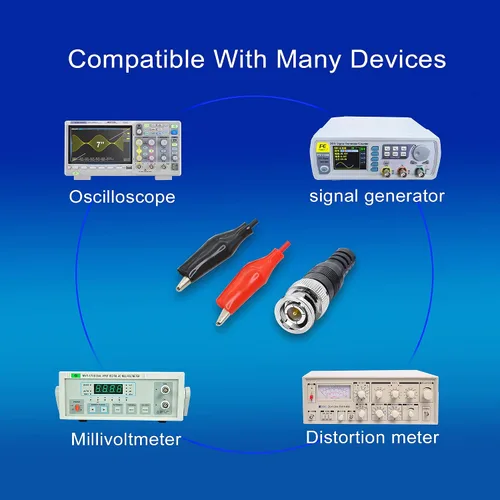 Miniatura 7 de 3 pies BNC Q9 a doble pinza de cocodrilo prueba cable sonda conduce la prueba del osciloscopio para osciloscopio, generadores de señal
