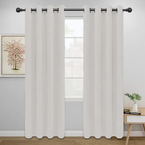 Miniatura 128 de Easy-Going - Cortinas opacas para dormitorio, aislamiento térmico sólido con ojales, cortinas de ventana para reducción de ruido, cortinas