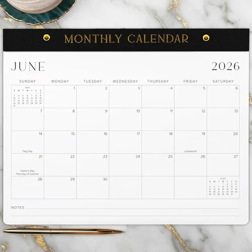 Calendario de escritorio estético 2026-2027, desde enero de 2026 hasta julio de 2027, calendario minimalista de escritorio de oficina o pared de