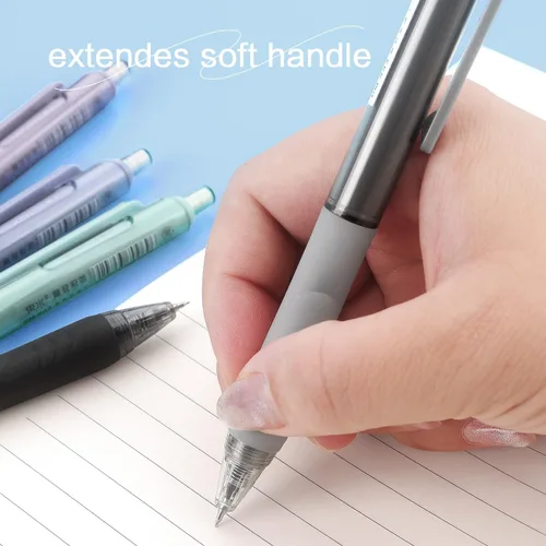 Miniatura 5 de NNY Bolígrafos de gel de tinta negra de 0.020 in con agarre cómodo para escritura suave, suministros escolares y de oficina (paquete de 6)