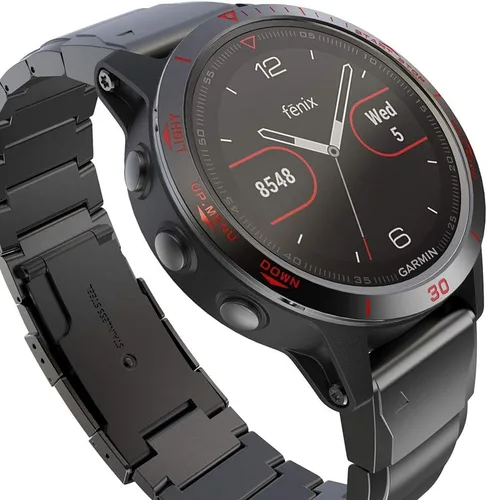 Miniatura 3 de REYDA Bisel de reloj compatible con Garmin Fenix 5/5 Plus, anillo de bisel de acero inoxidable, cubierta adhesiva de bisel de acero inoxidable