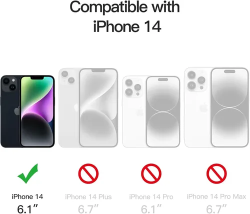 Miniatura 2 de JETech Funda magnética para iPhone 14 de 6.1 pulgadas, compatible con carga inalámbrica MagSafe, a prueba de golpes, parte trasera transparente