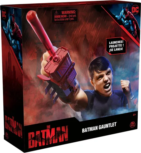 Miniatura 9 de DC Comics, Guantelete de Batman con lanzador, juguete interactivo de juego de rol, la película de Batman coleccionable, juguetes para niños y niñas