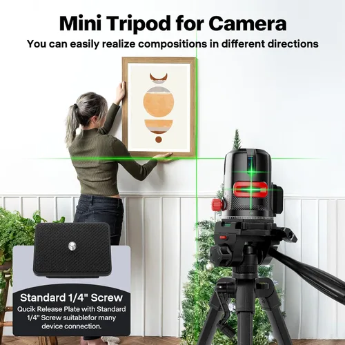 Miniatura 3 de Mini trípode para cámara y teléfono, trípode de mesa portátil de aleación de aluminio de 25 pulgadas con cabezal de inclinación panorámica de 3