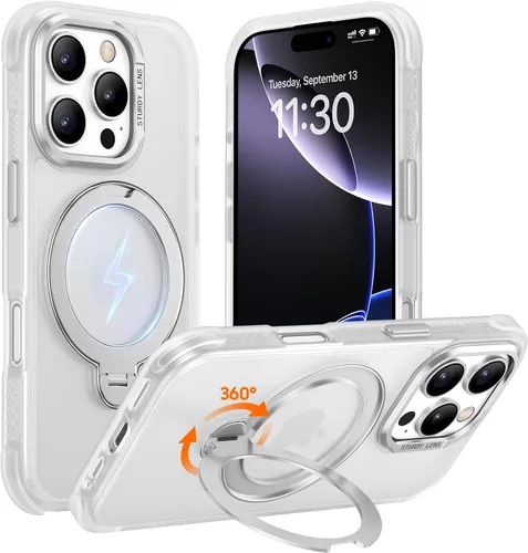 Miniatura 36 de Magnética para iPhone 12 e iPhone 12 Pro Funda, [con Soporte de Anillo Magnético Invisible Giratorio 360°][A Prueba de Golpes][Compatible