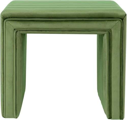 HomePop Otomana moderna de terciopelo copetudo, decoración del hogar Homepop, otomana para sala de estar y dormitorio, color verde