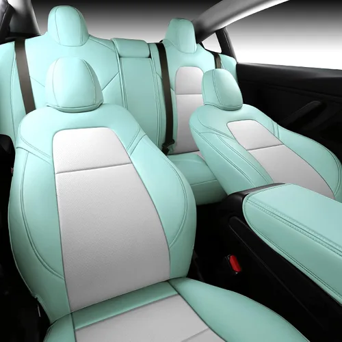 Miniatura 20 de Funda INCH EMPIRE para asiento de coche, ajuste personalizado para Tesla Model 3, protector de cojín de asiento de cuero sintético para 2017 2018