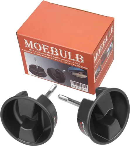 Miniatura 6 de Perilla de tornillo de montaje de panel duro superior rígido, 2 piezas, compatible con Jeep Wrangler JK 2dr y Unlimited 4dr 2007-2019 (negro)