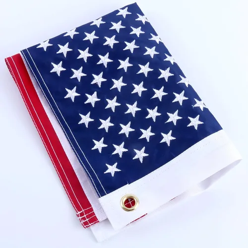 Miniatura 5 de Amarine Made Bandera náutica estadounidense de 12 x 18 pulgadas con rayas cosidas y estrellas bordadas, 18 pulgadas x 11.8 in, para barco, yate