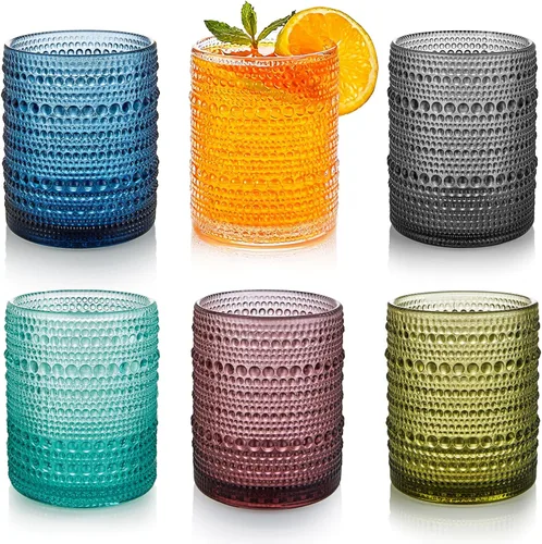 Miniatura 10 de HomeVogue Hobnail Juego de Vasos para Beber de 6, 12 onzas, Juego de Cristalería Vintage, Juego de Vasos de Cóctel, Vaso Tumbler de Agua Paquete
