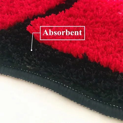 Miniatura 6 de LEVINIS Alfombras de baño con rosas rojas para baño, antideslizante, absorbente, alfombra de baño, alfombra de baño, alfombra de área floral suave