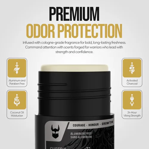 Miniatura 2 de The Beard Struggle Marauder's Defense - Desodorante con infusión de carbón natural para hombres, sin aluminio, colección Platino, Surtr's Fury