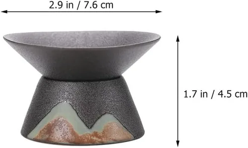 Miniatura 3 de ULTNICE Accesorio de filtro de té de cerámica con colador de malla fina para el hogar y la habitación, diseño compacto de 3 x 3 x 1.77 pulgadas