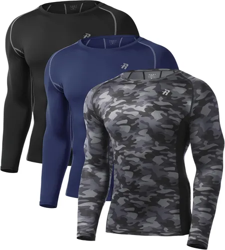 Runhit Camisas de compresión para hombre de manga larga fresca y seca atlética, camisetas de entrenamiento para pesca y sol, mallas térmicas