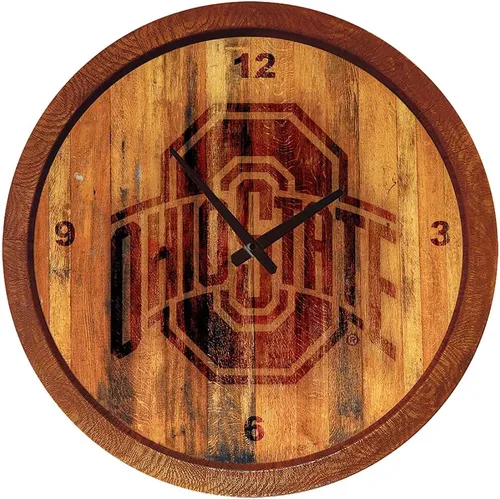 Miniatura 28 de The Fan-Brand NCAA Oklahoma Sooners: Reloj de pared con parte superior de barril de imitación para decoración de bar, decoración de fiesta