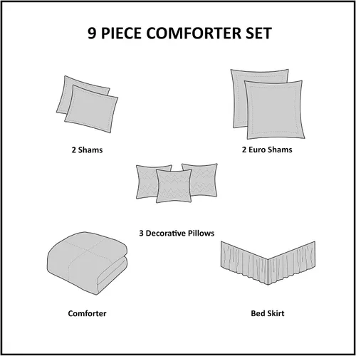 Miniatura 6 de Madison Park Juego de Edredón Acogedor Diseño Casual Moderno Para Todas las Estaciones, con Falda de Cama a Juego, Almohadas Decorativas, Queen