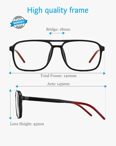 Miniatura 5 de ANRRI Gafas de bloqueo de luz azul, doble puente, marco de gafas de juego de computadora para hombres y mujeres