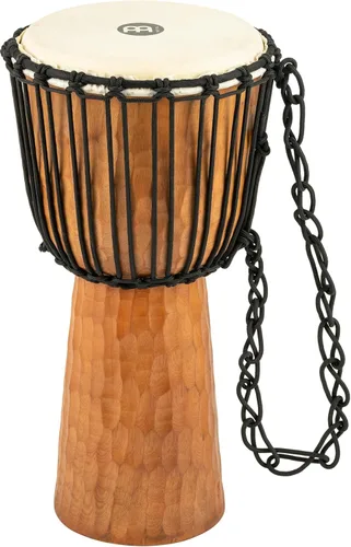 Instrumento circular de tambor de mano Djembe, serie de techo de caoba tallada - NO HECHO EN CHINA - Cuerdas de tejido africano Mali, 2 años de