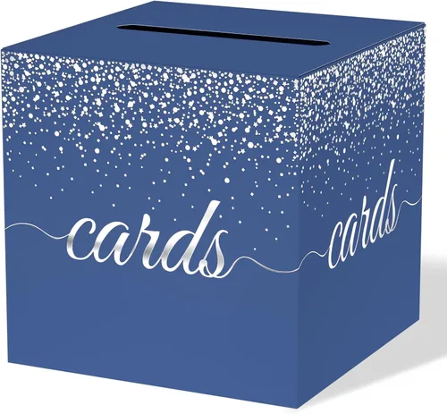 Miniatura 21 de WNINK Caja de tarjetas negra, caja de recepción de tarjetas de regalo para graduaciones, fiestas de cumpleaños, recepciones de boda, despedidas