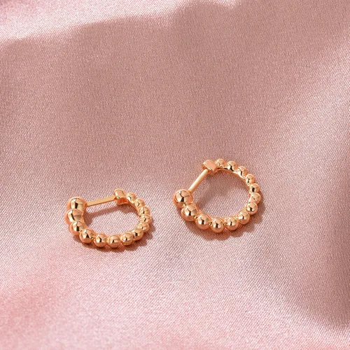 Miniatura 5 de VACRONA - Aretes tipo arracada de aro para mujer, chapados en oro de 14 quilates, diseño de Huggie