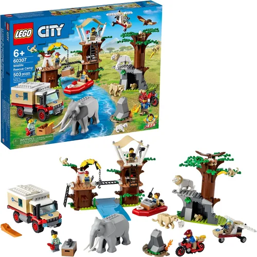 LEGO City Wildlife Rescue Camp 60307 Kit de construcción; juego de animales; juguete superior para niños de 6 años en adelante; nuevo 2021 (503