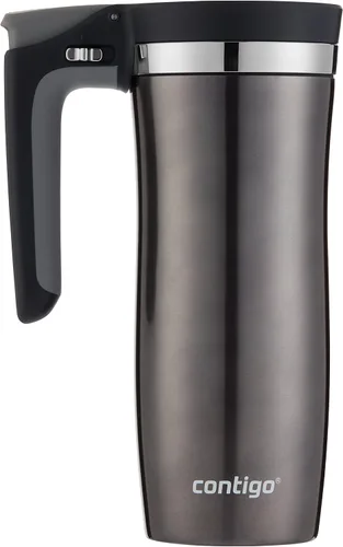 Miniatura 3 de Contigo Jarra para viaje con asa y cierre automático Autoseal de acero inoxidable con tapa fácil de limpiar, 16 oz.