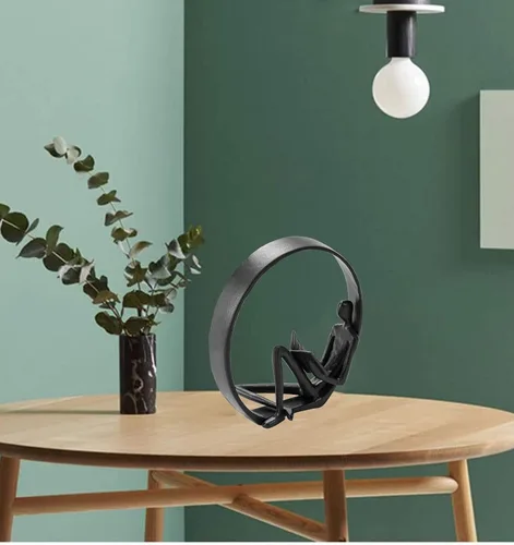 Miniatura 6 de Figuras y estatuas de lectura - Objetos de decoración de estanterías, lector de metal, escultura de hierro fundido, regalos para amantes