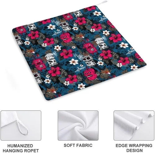 Miniatura 3 de Tropical Retro Robots Print Hand Towels for Bathroom Kitchen, Cute Hanging Kitchen Towels with Hanging Loop, Decorative Absorbent Coral Bath Hand