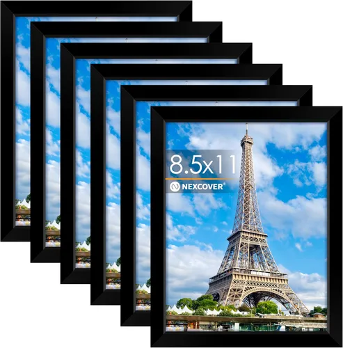 Miniatura 30 de NEXCOVER Portarretratos de 8.5 x 11 pulgadas, color negro, 10 unidades, marcos de fotos de 8.5 x 11 pulgadas con plexiglás HD inastillable, marcos