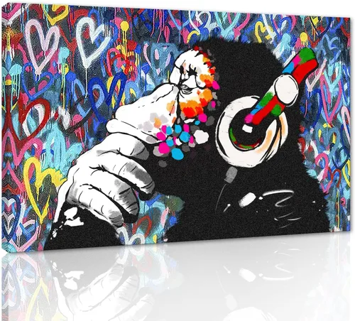 Miniatura 18 de Yatsen Bridge Arte Callejero Clásico Banksy Graffiti Arte de Pared Detrás de la Cortina Pósters Pinturas en Lienzo Imágenes de Graffiti Coloridas
