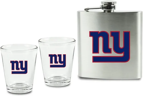 Miniatura 10 de Juego de vasos de chupito y petaca de acero inoxidable de la NFL