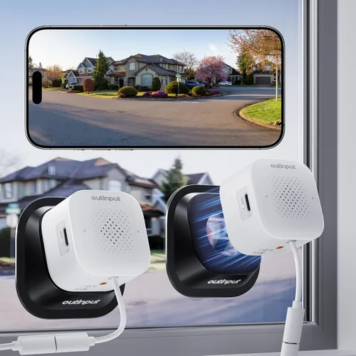 Miniatura 10 de Outinput Cámara de ventana sin taladro de 3MP 2K para seguridad del hogar, cámara de vigilancia de 2.4G y 5GHz con montaje en ángulo de visión