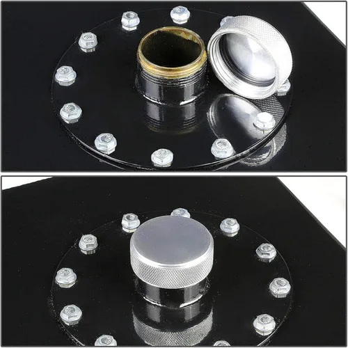 Miniatura 5 de waltyotur Tanque de gas para celdas de combustible de 17 galones 64L, de alimentación superior, de aluminio pulido, para carreras callejeras