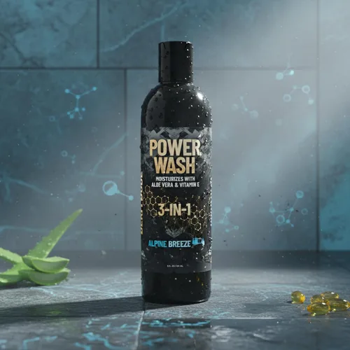 Miniatura 9 de Derm Dude Gel de baño 3 en 1, champú y acondicionador para hombres Gel de ducha hidratante diario con aloe vera y vitamina E Todo