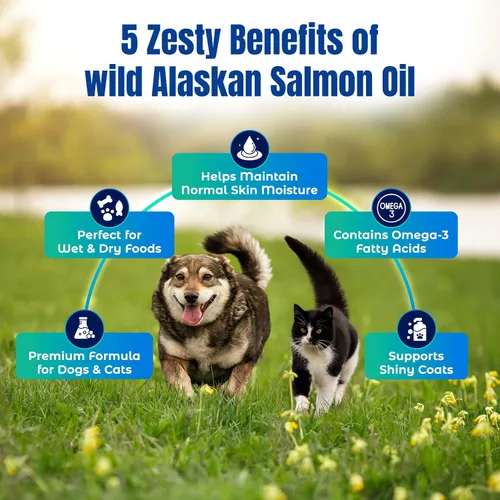 Miniatura 6 de Life Line Pet Nutrition Aceite de pescado salvaje de Alaska para perros y gatos, 128 onzas, suplemento de aceite de pescado Omega 3 para piel