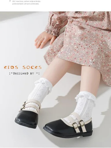 Miniatura 3 de Calcetines de encaje con volantes para recién nacidos, para niñas pequeñas