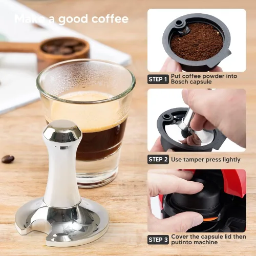 Miniatura 6 de Cápsulas de café reutilizables, filtro de café recargable compatible con máquinas Tassimo, cápsulas de café con tapas reutilizables