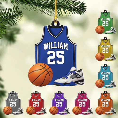 Miniatura 13 de Adorno Personalizado de Baloncesto 2025 - Adorno de Jugador de Baloncesto - Adornos de Árbol de Navidad de Baloncesto - Regalos de Jugador de Bkb 5