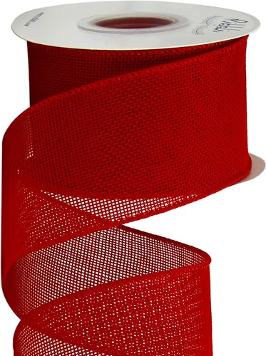 Miniatura 10 de Ribbli Cinta con alambre de arpillera azul bebé, 2-1/2 pulgadas x 10 yardas continuas, cinta de borde con alambre para lazo grande, corona