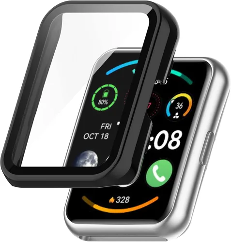 Miniatura 5 de [Paquete de 6] Funda compatible con Huawei Watch FIT 2, funda con protector de pantalla [vidrio templado] Funda protectora de policarbonato duro